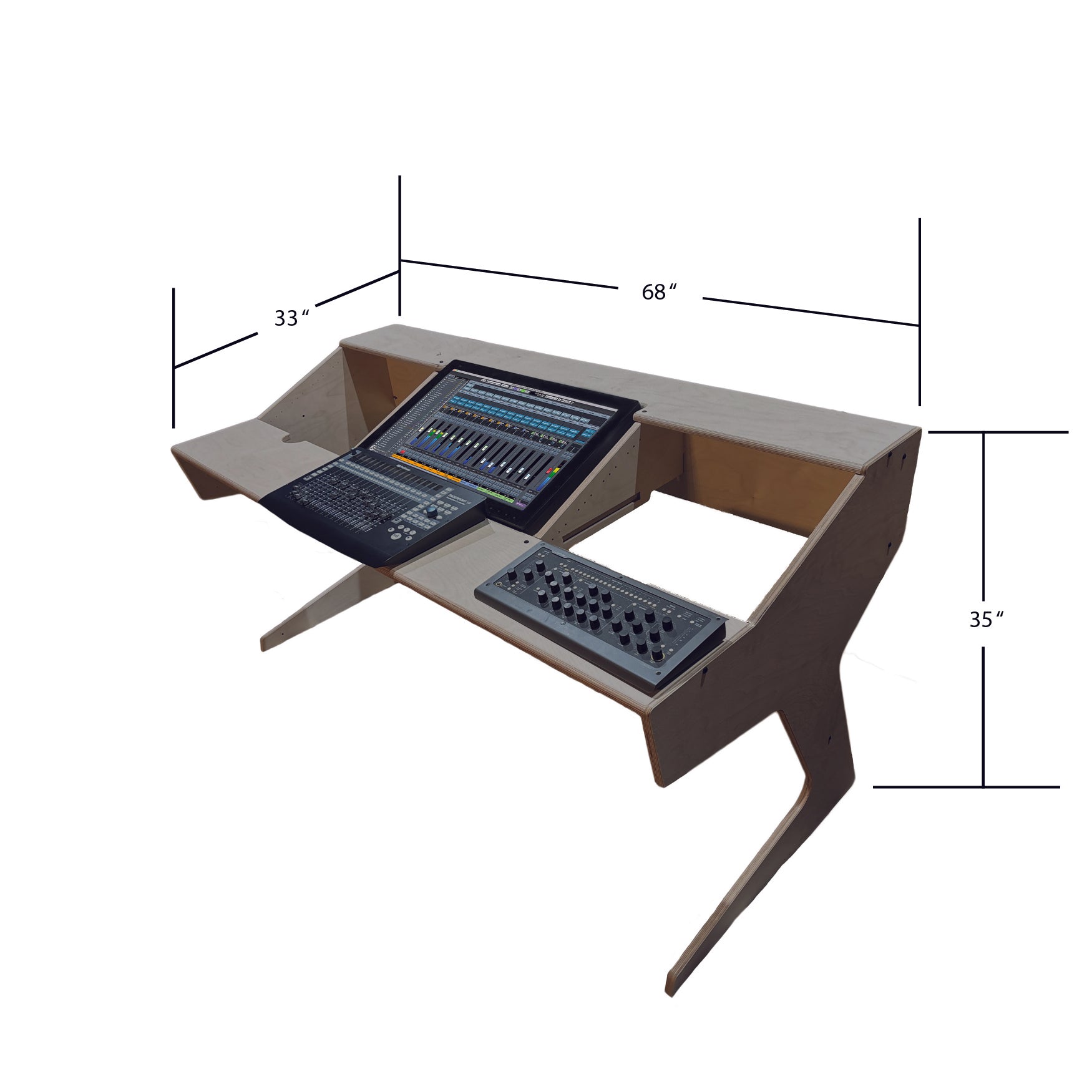 1 Monitor 2 Bay-Music Daw Recording Desk